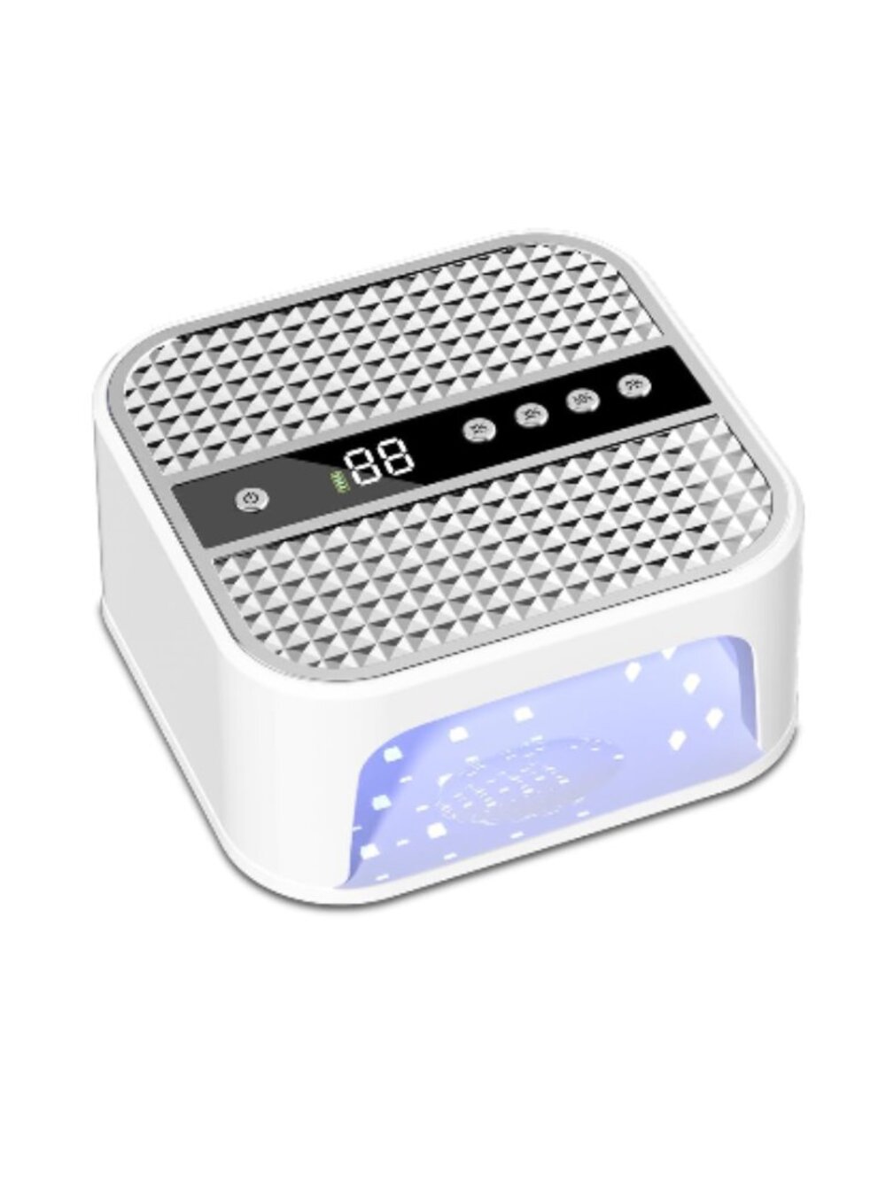 Silver And White Cordless UV Nail Lamp